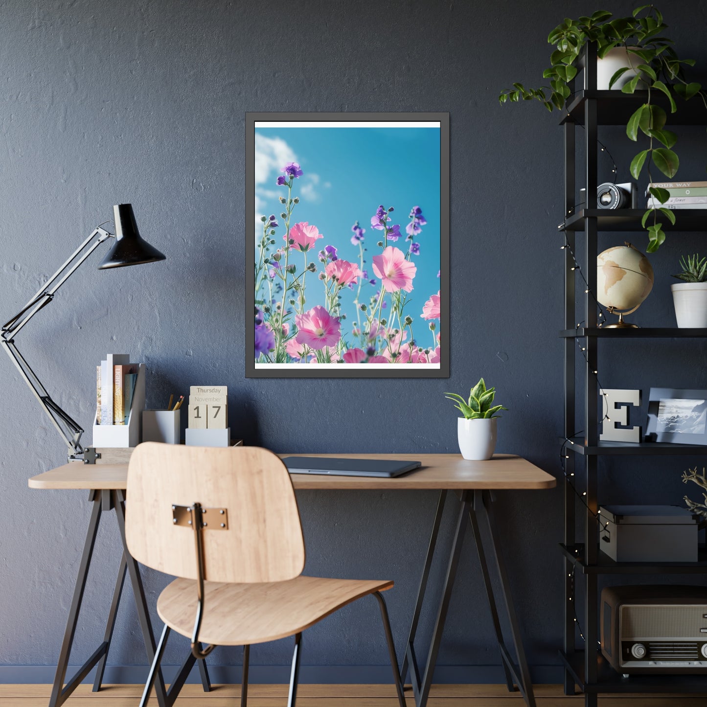 Pink & Lavender Spring Flowers Framed Paper Posters