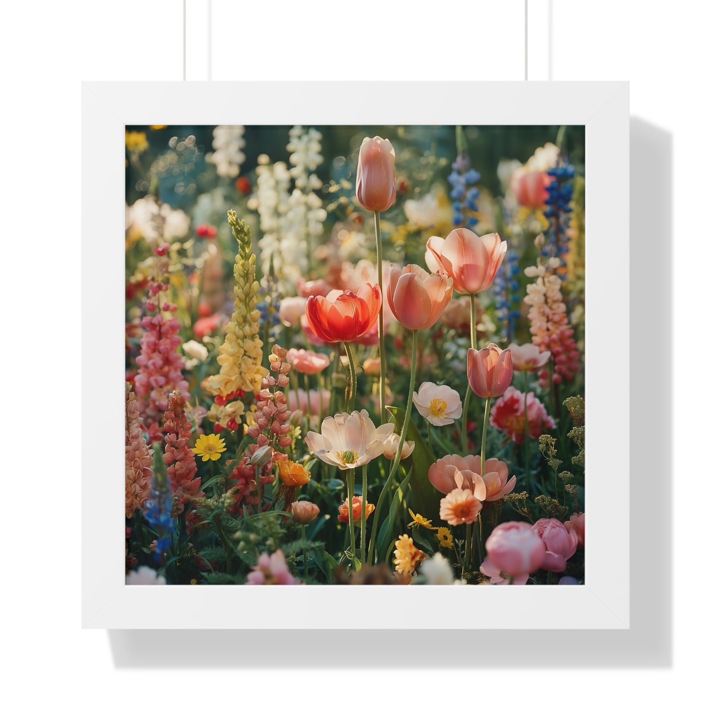 Colorful Spring Garden Framed Vertical Poster